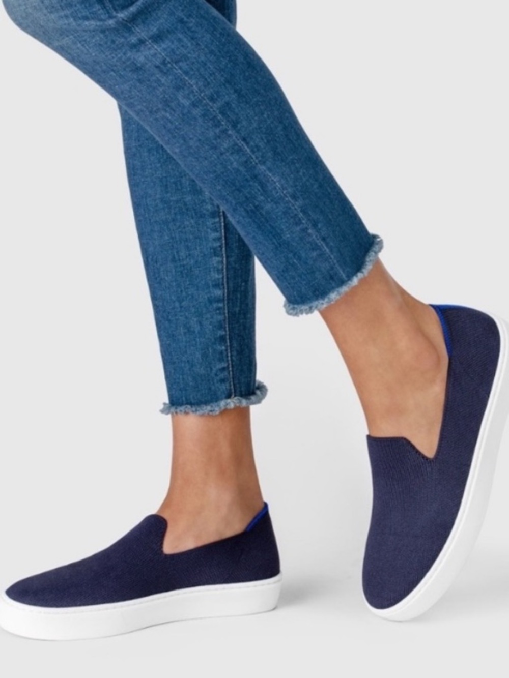 Rothy's The original Slip-On Knit Sneakers in navy blue women’s size 9